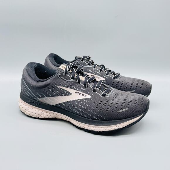 Brooks Shoes Women 7.5 Gray Black Ghost Neutral Running Cushion Athletic Sneaker - Picture 2 of 13